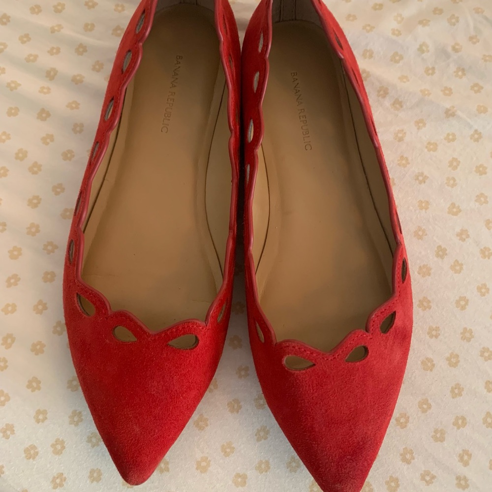 Soft red banana republic flats